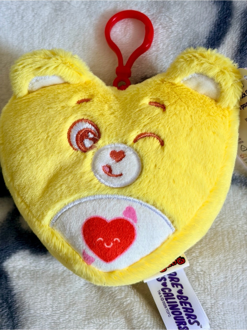 Care Bears (2026) Funshine Bear 5” Ultra-Soft Plush Bag Clip/Key Chain/NWT